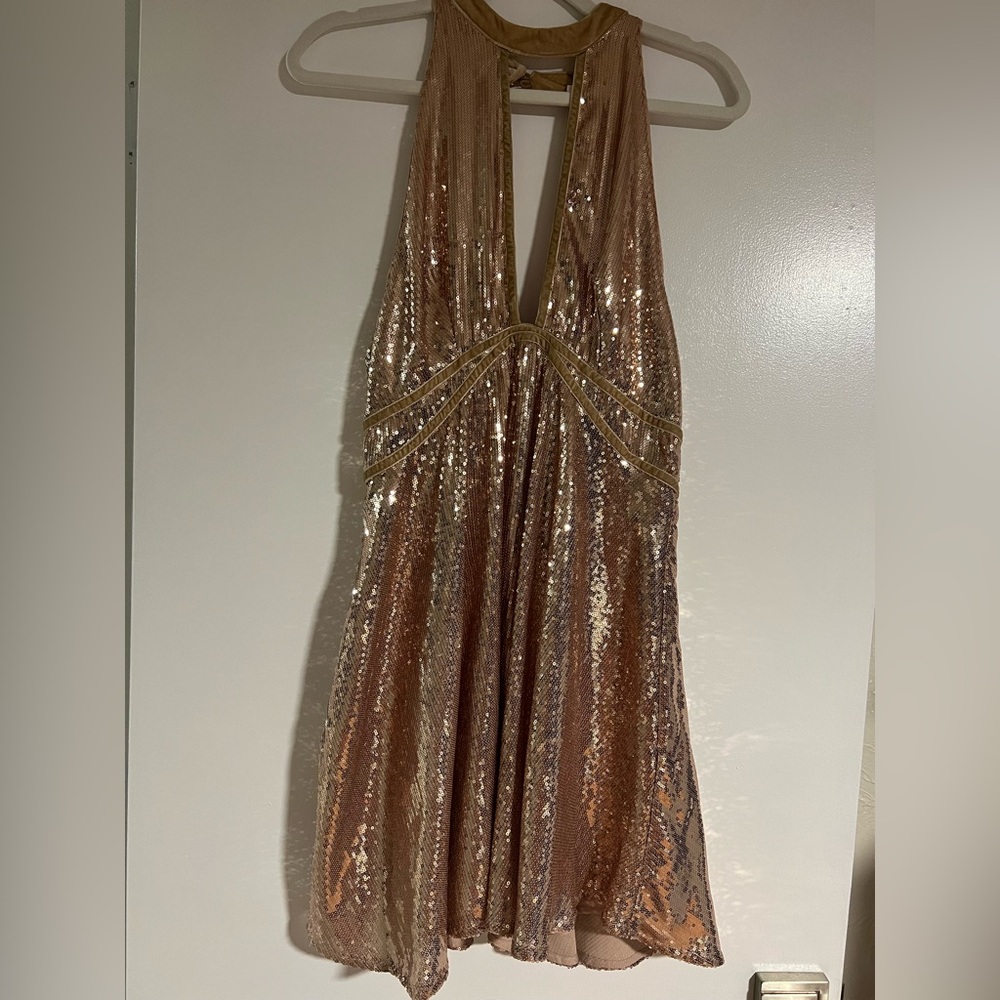 Free People Gold and  Sequin Dress